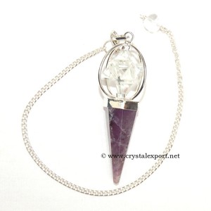 Wholesaler of Amethyst Faceted and Merkaba Pendulums : Amethyst Faceted and Merkaba Pendulums for Sale - Product Image 1