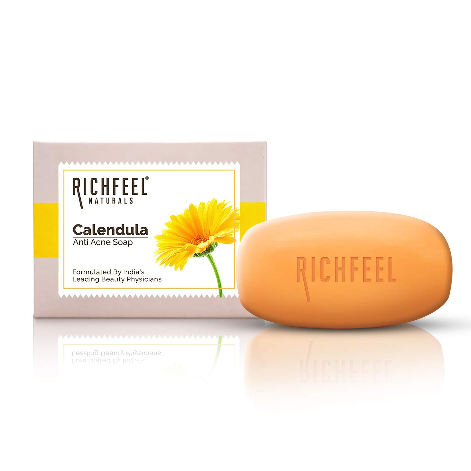 Popfeel — savon de caldula contre l'acné, 75g, savon naturel indien, pour les marques de l'acné, riche feel