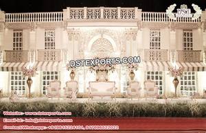 Boda Real Palacio Blanco Escenario Decoración Nueva Última Boda Escenario Decoración Elegante Escenario Blanco DecorationUSA - Product Image 4