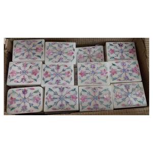 Hermosa Caja Multiusos de Mármol Blanco con Incrustaciones de Nácar - Product Image 1