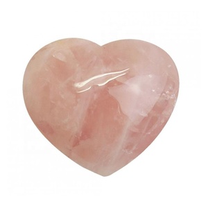 Piedra de corazón de Palma de cuarzo rosa tallada cristal Natural corazón hinchado Reiki piedra preciosa para curación grabado mayorista piedra preciosa de cuarzo - Product Image 3