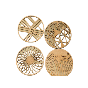 <b>Set</b> <b>4</b> Wooden Tea Cup Coaster <b>Set</b> Highest Quality Customized Size <b>Round</b> Shape Coaster <b>Set</b> <b>For</b> Best Selling - Product Image 1