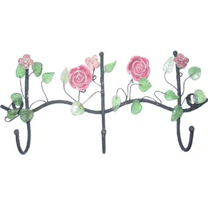 Trois crochets en fer avec motifs floraux, crochet antique unique, nouveau design, fait à la main, de bonne qualité et prix adapté