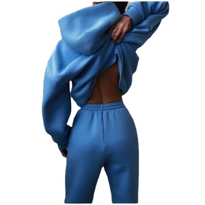 Nouvel ensemble survêtement et sweat à capuche pour femme, 100 % coton, séchage rapide, respirant, personnalisable - Product Image 2