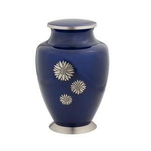 Urna de cremación de aluminio en línea más vendida Urna de cremación funeraria de metal de Fuego Azul adulto para Ashe humano - Product Image 5