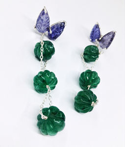 สเตอร์ลิงเงิน925ที่กำหนดเองผู้ผลิตผู้ค้าส่งที่ทำด้วยมือ Unisex ผู้หญิงต่ำ MOQ ราคาไม่ซ้ำกันสง่างามต่างหูพลอยธรรมชาติ - Product Image 2