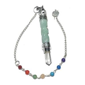 Espiral de Aventurina verde 3 uds péndulos de Chakra para collar Fengshui Chakra productos curativos - Product Image 1