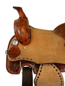 Ensemble de selle anglaise en cuir véritable de qualité supérieure pour Ranch Horse Western Roping Différentes couleurs disponibles en tailles 14 "-18" - Product Image 4