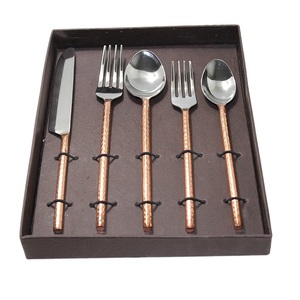Juego de Cubiertos de Cobre y Acero Inoxidable, Diseño Moderno, Cubiertos de Mesa, Cucharas, Tenedores, Cuchillos, al Precio Más Bajo - Product Image 1