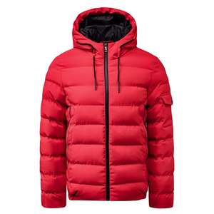 Wholesale Customized Plus Size Men's <b>Waterproof</b> Zipper Puffer Bomber <b>Jacket</b> <b>Winter</b> with Pocket & OEM Logo Bubble - Product Image 1