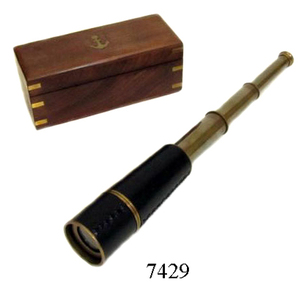 Latón náutico telescopio con caja de madera y tapa de vidrio Vintage catalejo telescopio para Camping de senderismo y decoración - Product Image 4