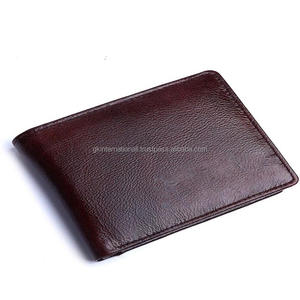 Nouveau Style de mode hommes en cuir pliante brun portefeuille RFID caractéristique avec 6 carte slots 1 photo Id poche à monnaie 2 monnaie - Product Image 2