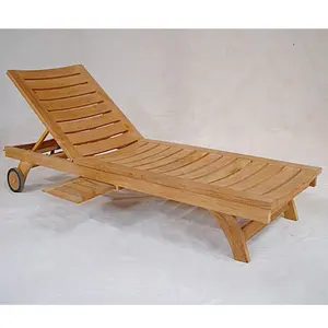 เก้าอี้ไม้สักเก้าอี้อาบแดดกลางแจ้งเก้าอี้สระว่ายน้ำไม้สักเก้าอี้อาบแดดแบบโค้ง - Product Image 2