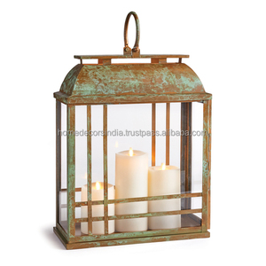 Handmade Set 3 Rustic Iron Brass Copper <b>Lantern</b> Candle Holders Glass Metal Home Outdoor <b>Christmas</b> Decor Customizable Print - Product Image 4