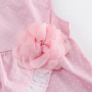 Summer Infant <b>Girls</b> Boutique Flower Decor 100% Cotton Full Length Breathable Eco-Friendly Sleeveless Unique Baby <b>Girls</b> Romper - Product Image 6