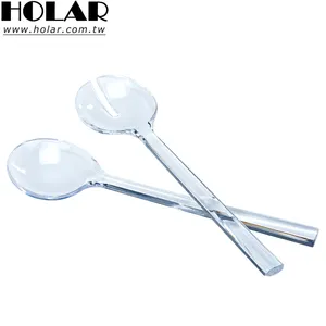 [Holar] Taiwan Made Transparent Hard Plastic Salad Spoon Fork Server Set