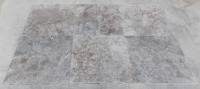 Carreaux de travertin argenté poli de 12 mm, sélection premium, qualité supérieure, vente chaude, pierre naturelle turque, résistants à l'usure