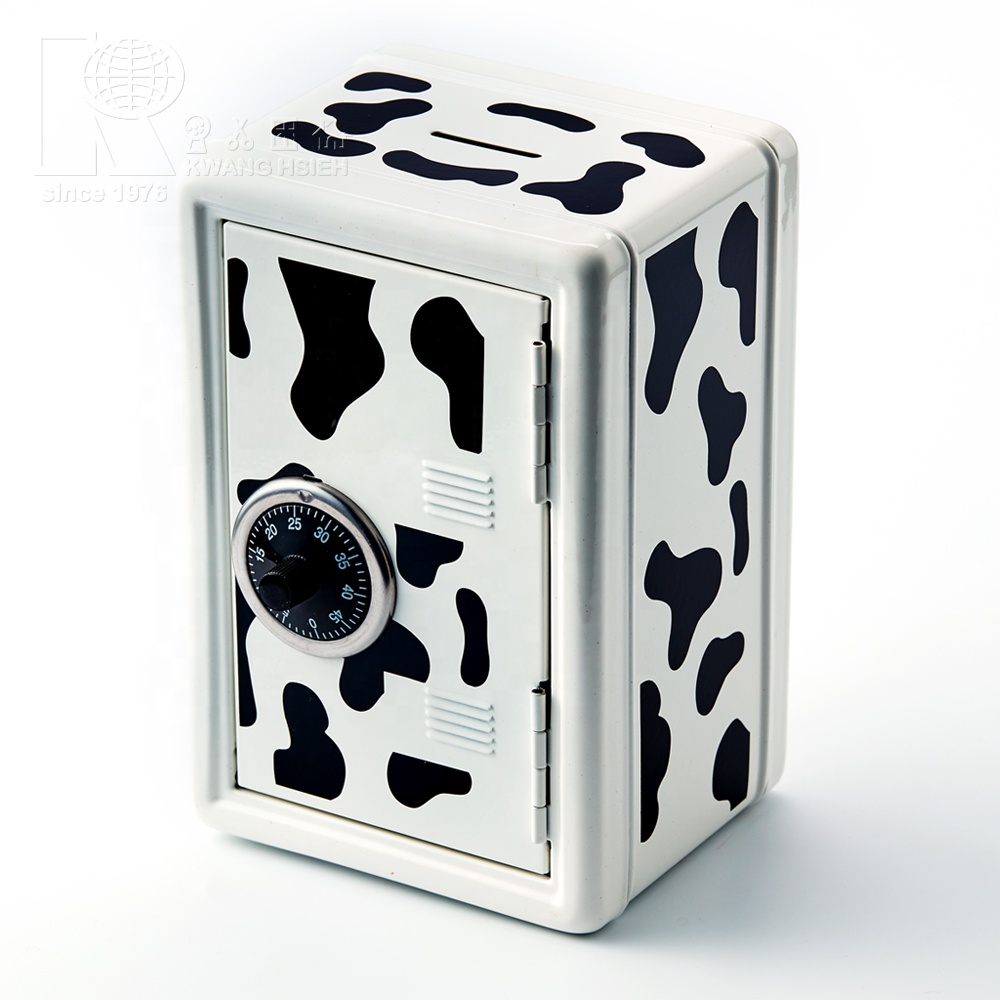 Kwang Hsieh Cow Pattern Metal Money Coin Saving Bank