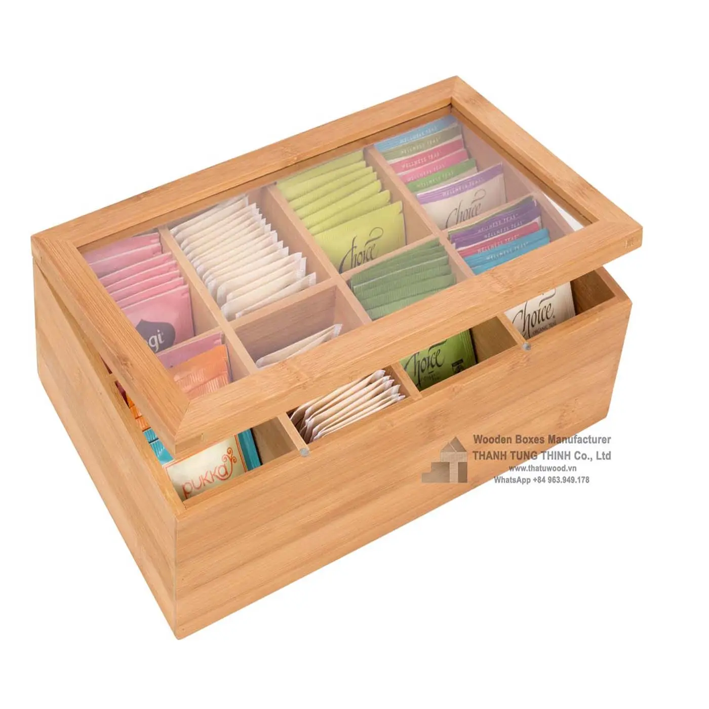 Экологичная деревянная коробка для чая ручной работы, деревянная Подарочная коробка для упаковки чая, оптовая цена, WhatsApp: + 84 961005832
