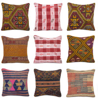 Coussin de houppon tissé à la main, taie d'oreiller turque orientale,