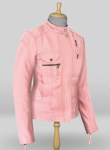 Veste en cuir de mouton avec fermeture éclair, pour femmes, décontractée, à la mode, tout cuir, couleurs, nouvelle collection 2021 - Product Image 2