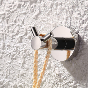 Heavy Duty <span class=keywords><strong>Chrome</strong></span> Khăn Tắm Móc Đôi Prong Tường Robe <span class=keywords><strong>Hook</strong></span> Coat Hanger Cho Phòng Tắm 304 Thép Không Gỉ Shining Quần Áo Móc - Product Image 3
