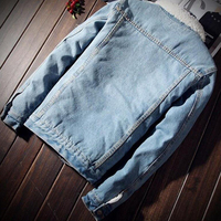 Veste en jean coupe-vent pour homme de haute qualité en gros, avec doublure en fausse fourrure, polyester/coton