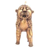 Statue dorée décorative faite à la main Figurine en laiton Dokra Lion Sculptures pièces de déclaration décor articles cadeaux