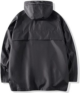 Coupe-vent imperméable à capuche pour hommes, veste de pluie, fermeture éclair, manteau de randonnée à capuche en plein air, veste légère, - Product Image 3