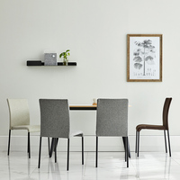 Chaise de salle à manger empilable de style nordique, design moderne européen, en tissu et métal, pour la maison et le bureau, à prix abordable
