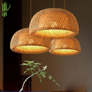 2022 <b>Antique</b> DIY Style Bamboo and Rattan <b>Lamp</b> <b>Shade</b> Handmade in Vietnam with Carved Angel Model Pattern - Product Image 5