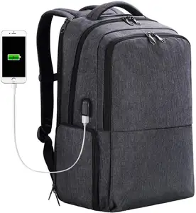 Mochila para computadora portátil de 17 pulgadas con fiambrera, Puerto USB, mochila de viaje para computadora, bolsa de negocios de gran capacidad