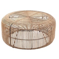 Table basse ronde moderne en rotin naturel et table centrale ou table à thé en bambou pour terrasse et chambre à coucher, mobilier de salon tressé, décoration