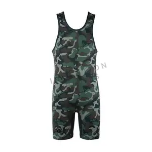 Camo Gedrukt Mannen Sportkleding Ontrukken Singlet Met Custom Logo Afdrukken