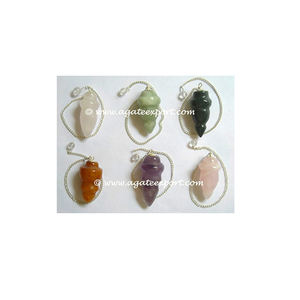 Wholesale gemstone crystal pendulum | Mix Gemstone Carved Pendulums - Product Image 2