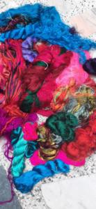 Sari — déchet multicolore en soie, pour tissage, spinner, Art et artisanat, magasins de fils, levier en Fiber - Product Image 2