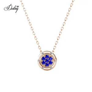 Destiny Sieraden Nieuwe 2021Premium Oostenrijk Pave Crystal Kleine Ronde 2 Stijlen Hanger Ketting Valentijn Cadeau Voor Vrouwen