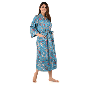 Peignoir en coton à imprimé Floral pour femmes, vente en gros, - Product Image 2