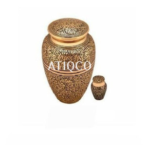 Urna funeraria de cremación de latón macizo de dos tonos, tarro de latón de hierro de diseño moderno atractivo, recuerdo de superventas para adultos, simpatía - Product Image 6