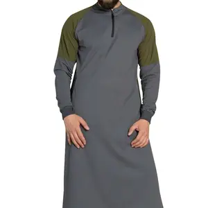 อิสลามมุสลิมอาหรับเสื้อผ้าผู้ชาย2021 ThobeชายThawbยาวแขนสั้น2020 Daffahขายส่งออกแบบกระเป๋าJubbah