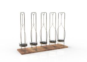 Hot Vantage Modern Fancy New Design Premium Fundición de aluminio Diseño único Soporte de vela con 3 velas y soporte de vela plegable - Product Image 3