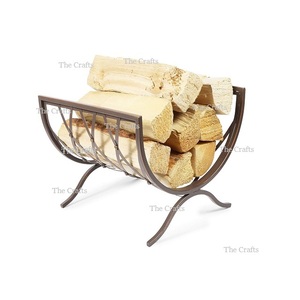 Dernier modèle de support de rangement en bois et fer à bûches de taille et de forme personnalisées pour ensembles de cheminée et accessoires - Product Image 4