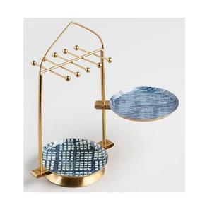 Support à bijoux en métal couleur or en vrac pour boucles d'oreilles, bagues et tout autre type de support à bijoux avec plateau rond - Product Image 1