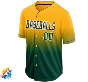 Maillot de baseball personnalisé pour homme, imprimé, 100% polyester, col en V, manches courtes, prix de gros, prix d'usine - Product Image 2