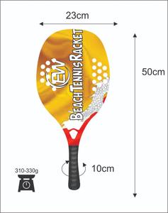 Raquettes de beach tennis sur mesure pour padel/spaddle - Fibre de carbone et de verre, face de 22 mm, poids de 320-340 g, longueur de 50 cm, logos et couleurs personnalisés - Product Image 2