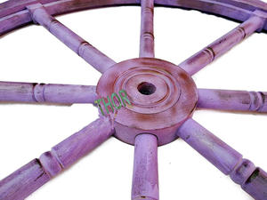 Rueda de barco de madera artesanal, decoración colgante de pared para el hogar, 36 pulgadas, acabado púrpura, náutica - Product Image 5