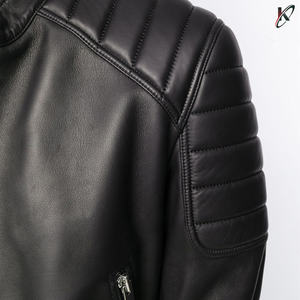 Veste vintage en cuir PU pour hommes pour le printemps et l'automne col montant mode hiver avec poche motard design pour l'équitation décontractée - Product Image 5