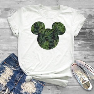 Ropa de mujer t camisa flores Mickey gráfico t camisa ropa de calle Tops para mujer - Product Image 3