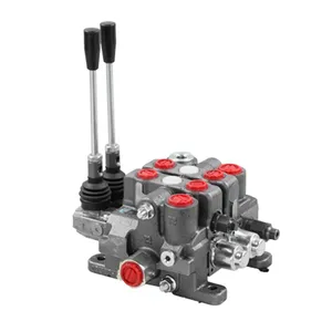 High Quality 2 Spool Sectional 80 LPM Manuel Lever Hydraulic Distribution Spool Valves For Tipper Applications