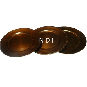Hôtel Et Restaurant Vaisselle Décoration De Table Fruits Assiette De Service Cuivre Antique Finition Métal Chargeur Plaques - Product Image 1